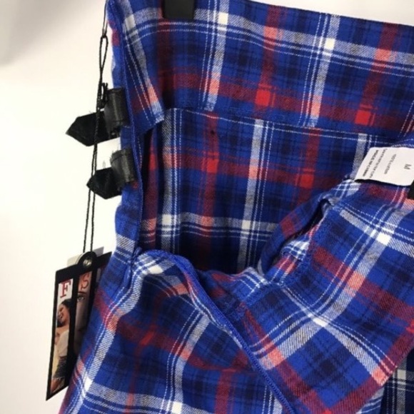 🍂🍁 Fall Dolls Kill Freestyle Revolution Blue Plaid Mini Skirt Sz JXL - Picture 6 of 6